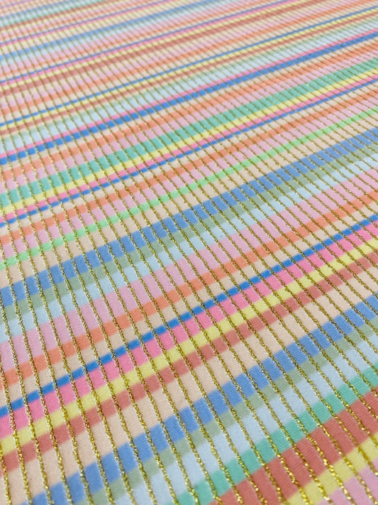 Soft Color Striped Shimmer Ottoman Fabric