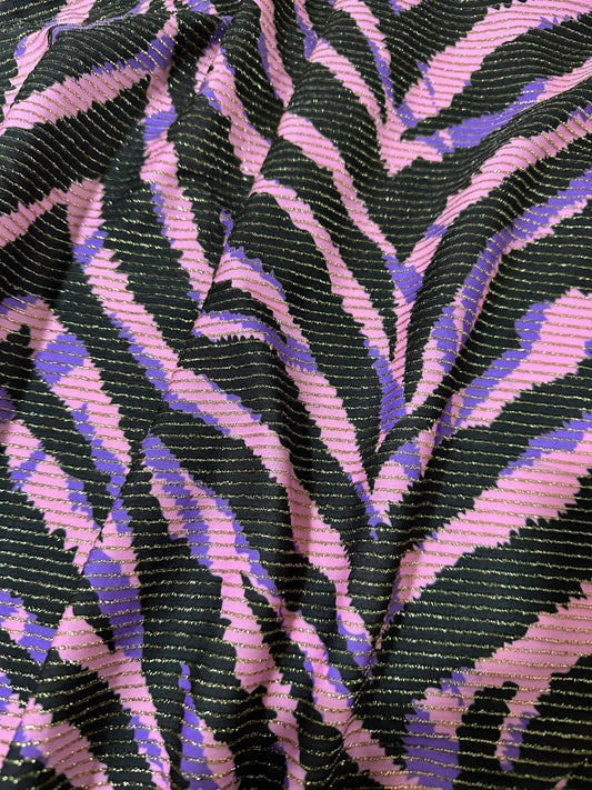 Zebra Pattern Shimmer Ottoman Fabric with