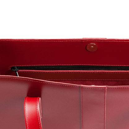 Handmade Leather Shopper - Red