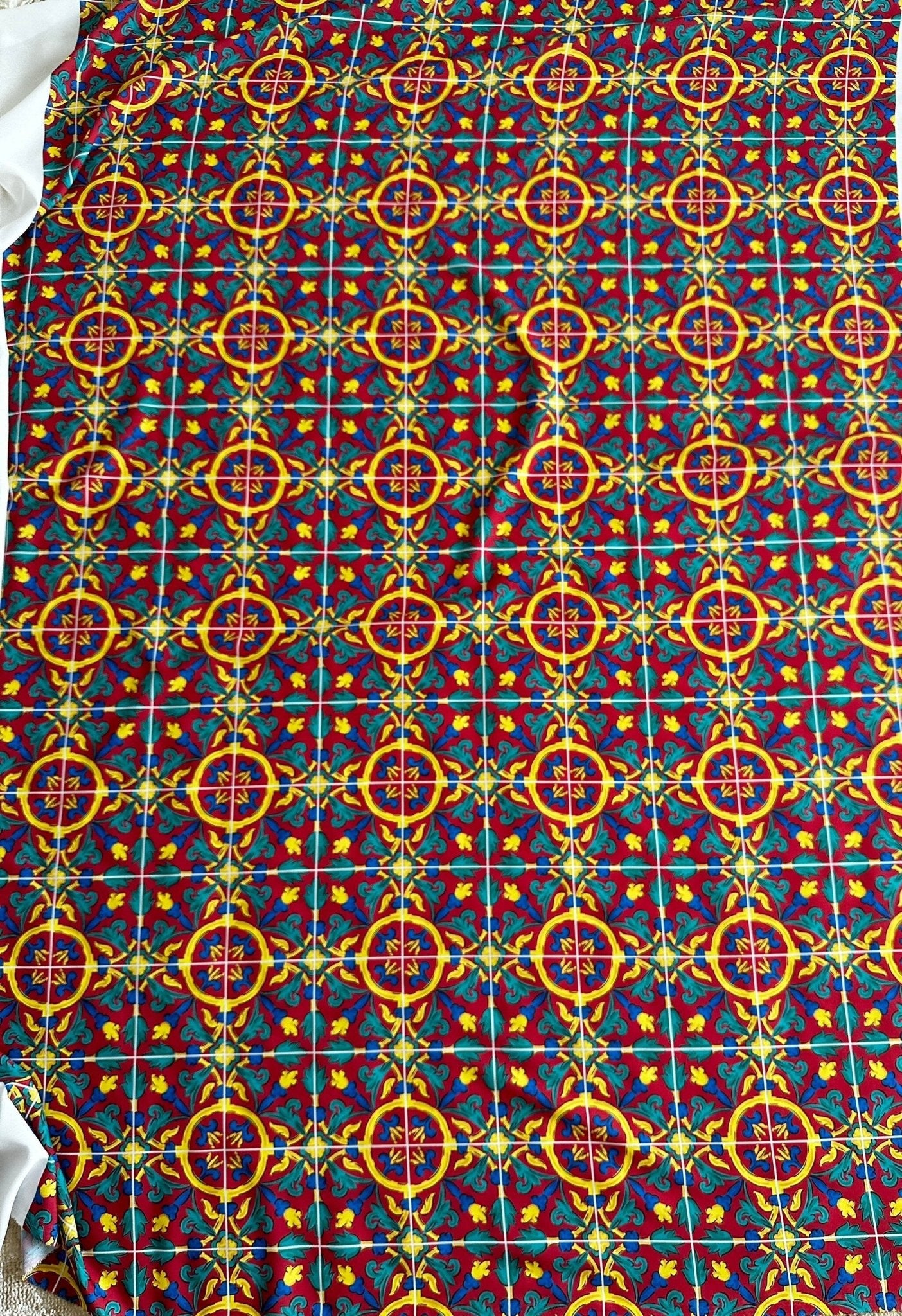 Sicilian Pattern Bordeaux Fabric