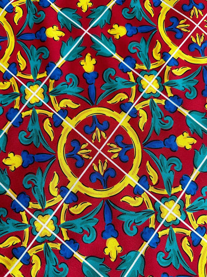 Sicilian Pattern Bordeaux Fabric