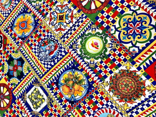 Sicilian Pattern Italian Fabric for Fashion and Home Décor