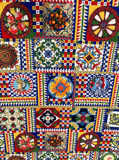 Sicilian Pattern Italian Fabric for Fashion and Home Décor