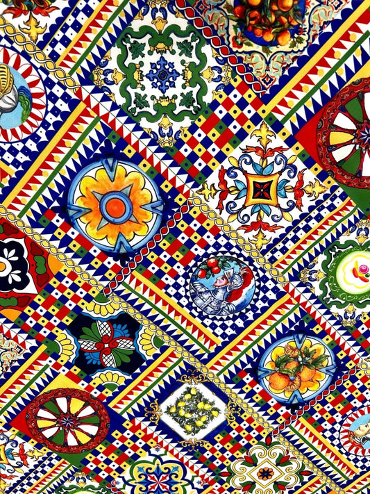 Sicilian Pattern Italian Fabric for Fashion and Home Décor