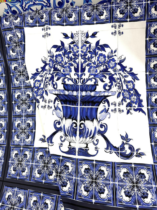 Majolica Floral Upholstery Fabric