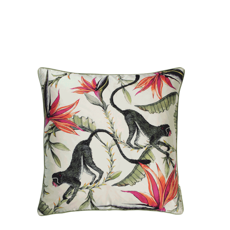 Ardmore - Monkey Paradise Stone Silk Cushion Cover