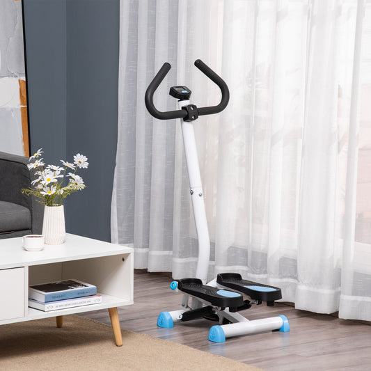 Adjustable Stepper Aerobic Ab Exercise Fitness Workout Machine with LCD Screen & Handlebars