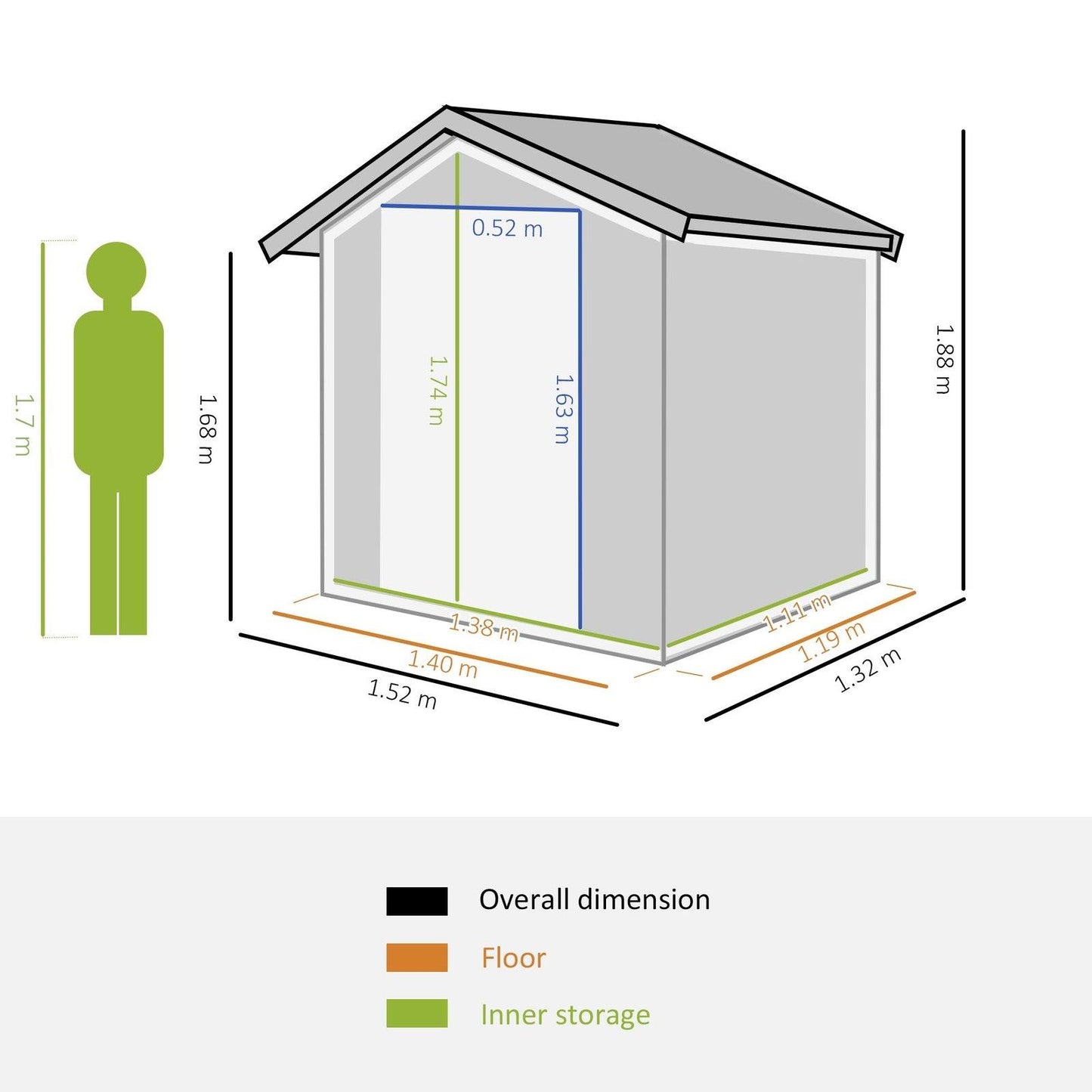Galvanised 5 x 4' Single Door Apex Shed Steel Grey by Steadfast