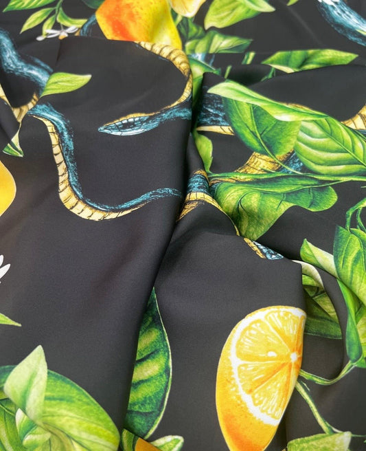 Snake and Lemon Fabric