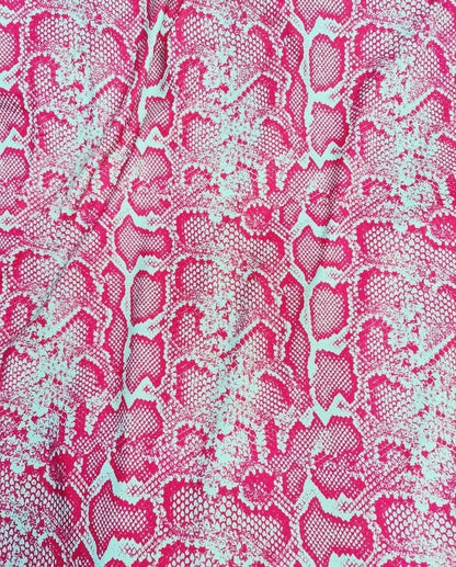 Pink and White Snake Skin Fabric