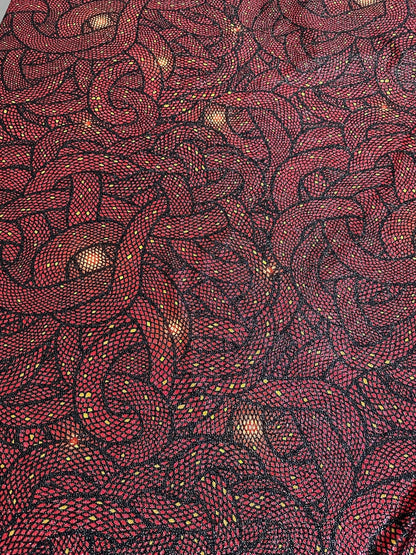 Snake Skin Lurex Knit Fabric