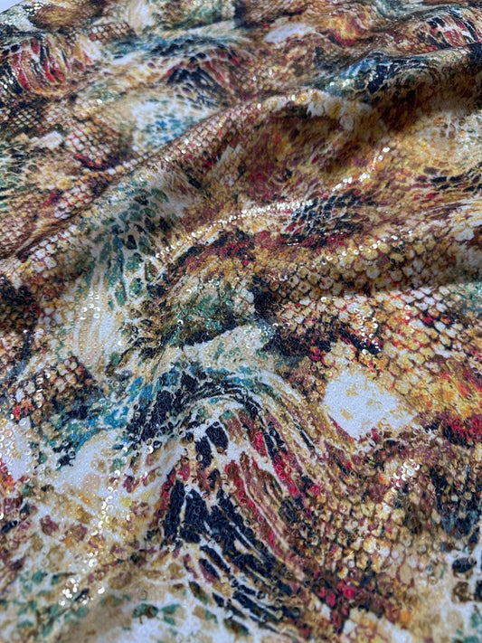 Snake Skin Sequin Fabric