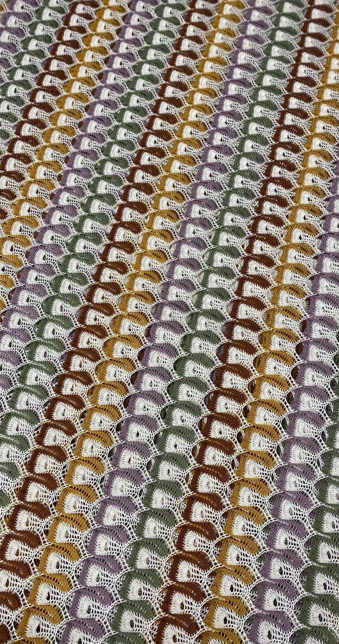 Soft Color Zigzag Knit Jersey Mesh Fabric for Crafting and Apparel