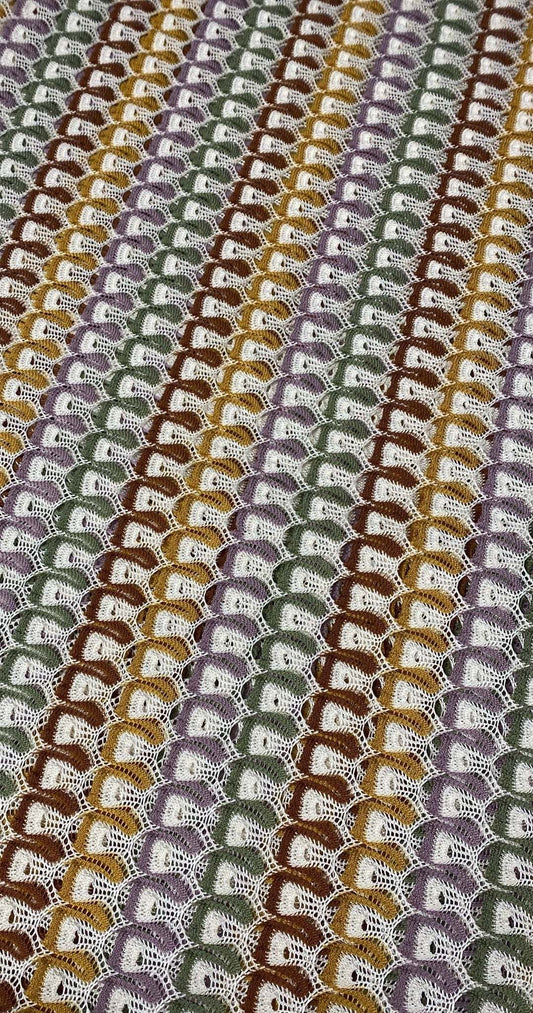 Soft Color Zigzag Knit Jersey Mesh Fabric for Crafting and Apparel