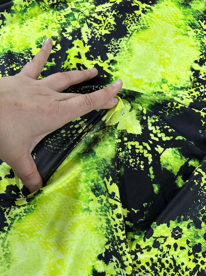 Neon Green Spandex Fabric – Custom Printed Fabric on Satin, Crepe, Spandex or Chiffon