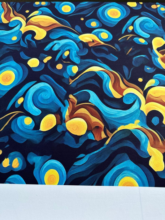 Van Gogh Style Spandex Fabric