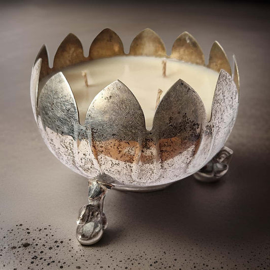 Repurposed Flower Bowl Candle - Velvet Tonka