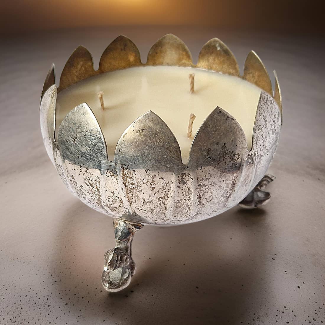 Repurposed Flower Bowl Candle