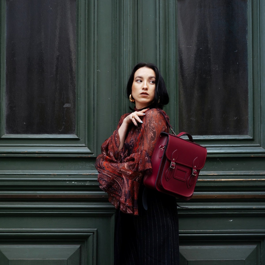 Handmade Leather City Backpack - Oxblood