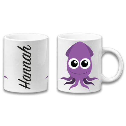 Adorable Squid Sea Animal Personalised Your Name Gift Mug