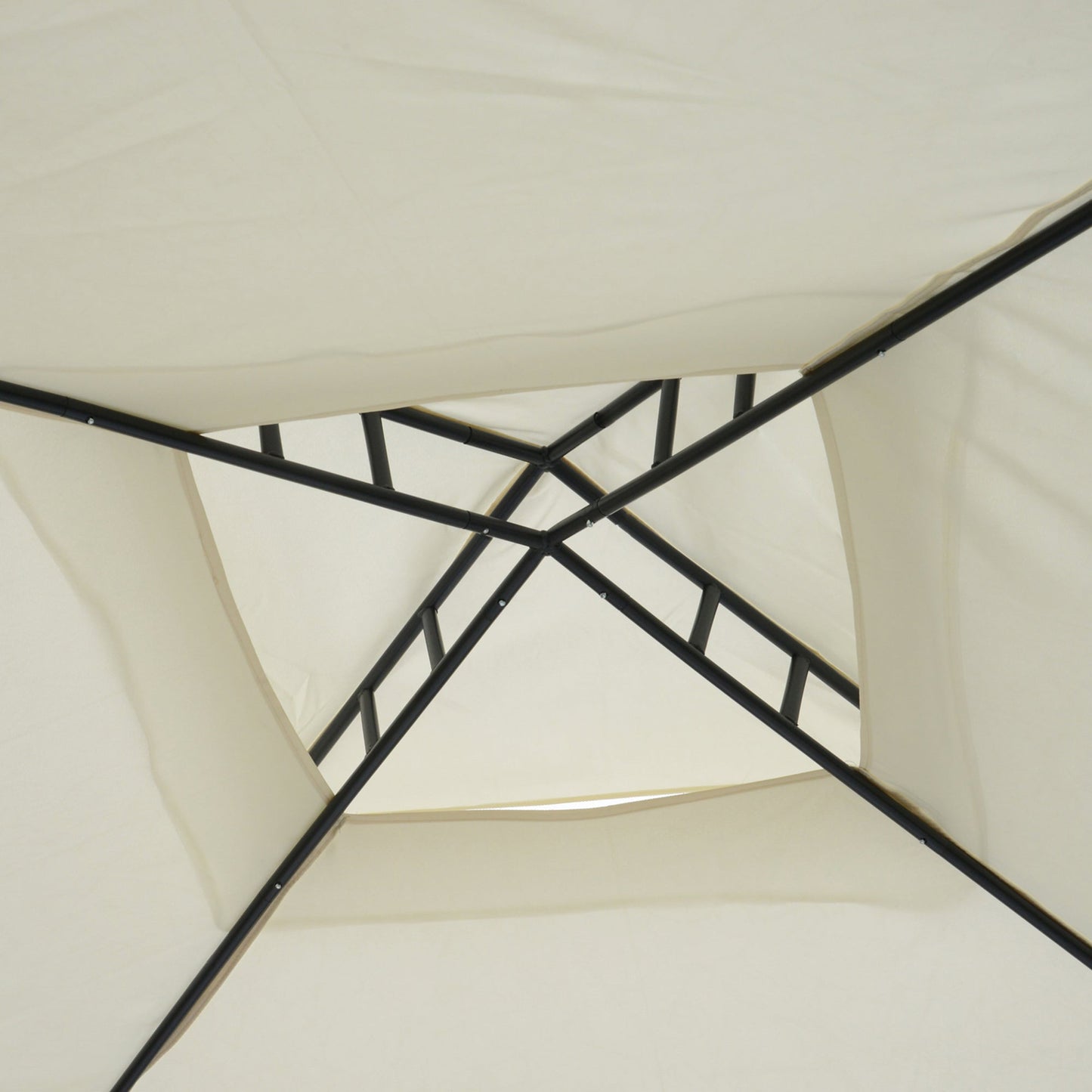 3 x 3 Meter Metal Gazebo Garden Outdoor 2-tier Roof Marquee Party Tent Canopy Pavillion Patio Shelter with Netting - Cream White
