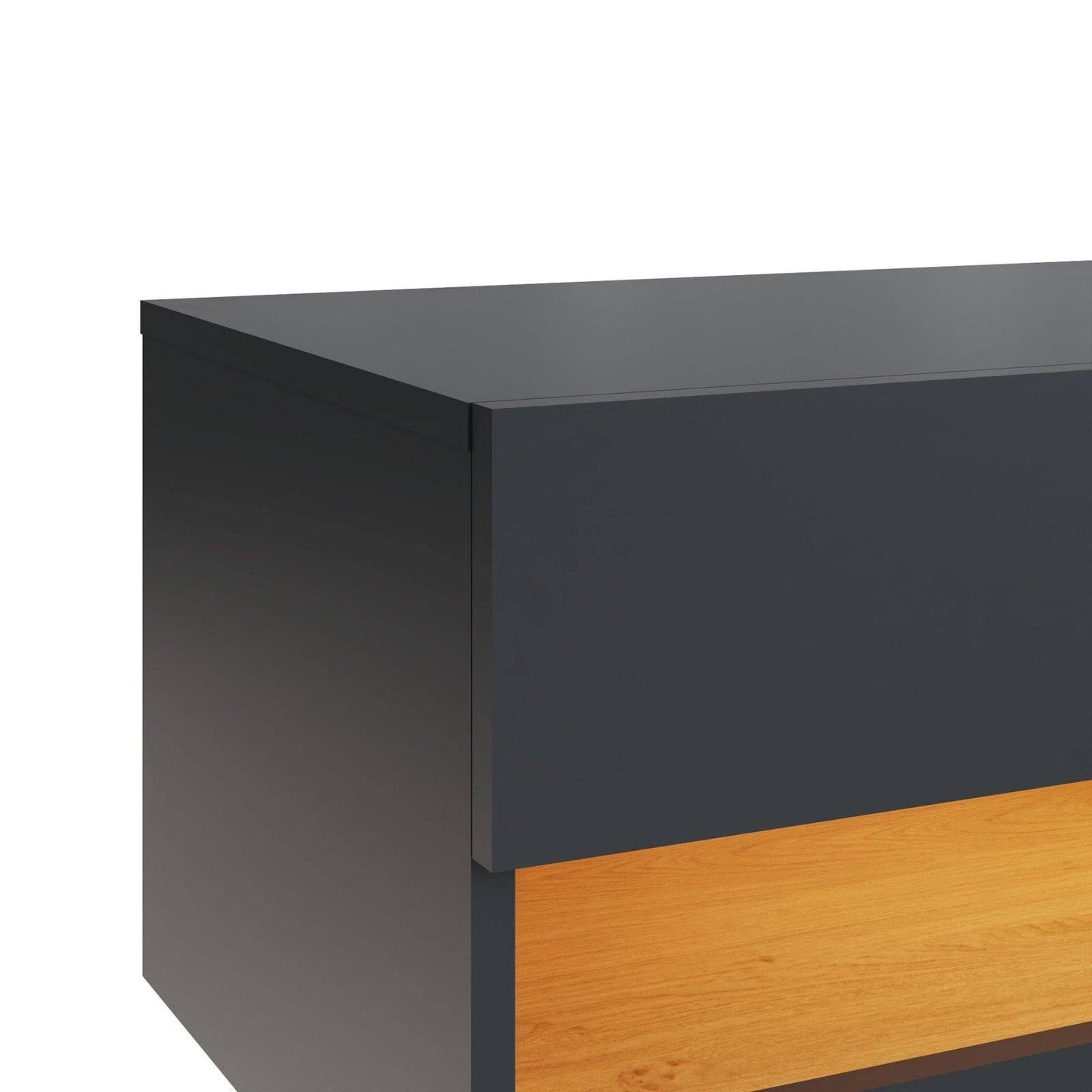 Leon TV Unit Grey 2 Shelves 2 Drawers