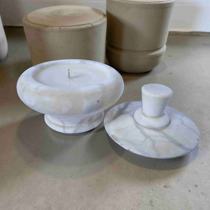 Repurposed Stone Trinket Dish Candle