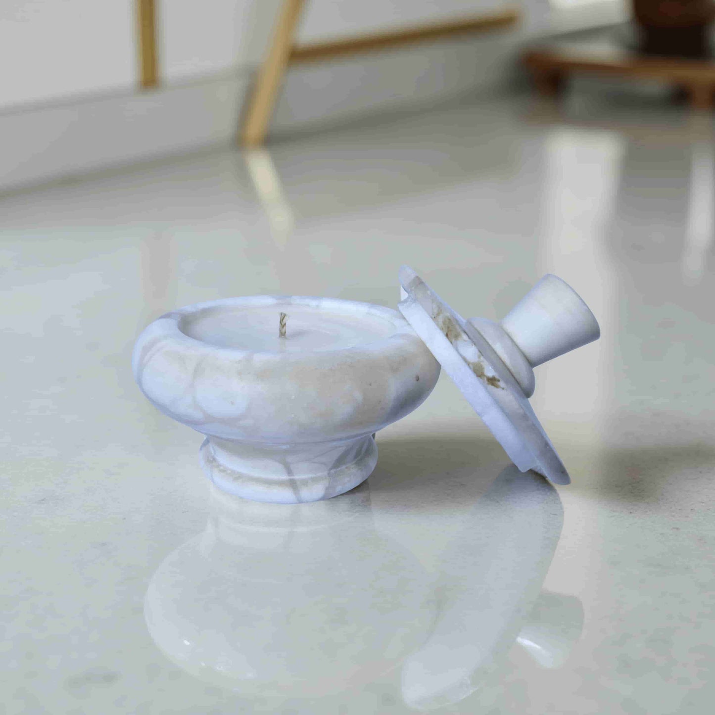 Repurposed Stone Trinket Dish Candle – Oro Verde