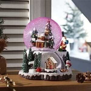 Christmas Village Winter Wonderland Color Changing Musical Snow Globe