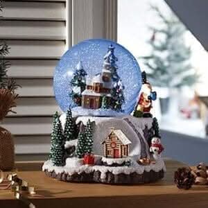 Christmas Village Winter Wonderland Color Changing Musical Snow Globe