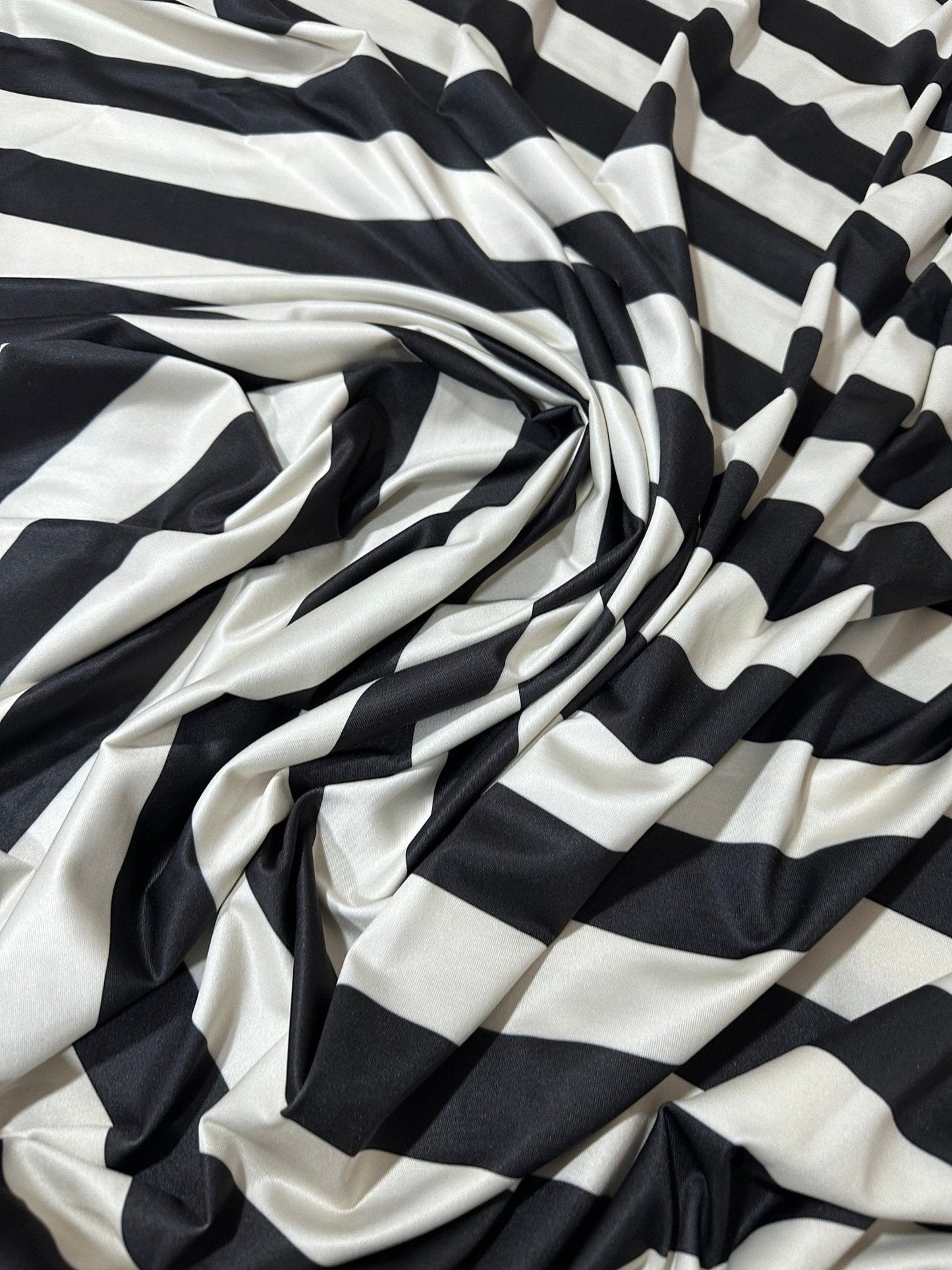 Black and Off-White Striped Fabric