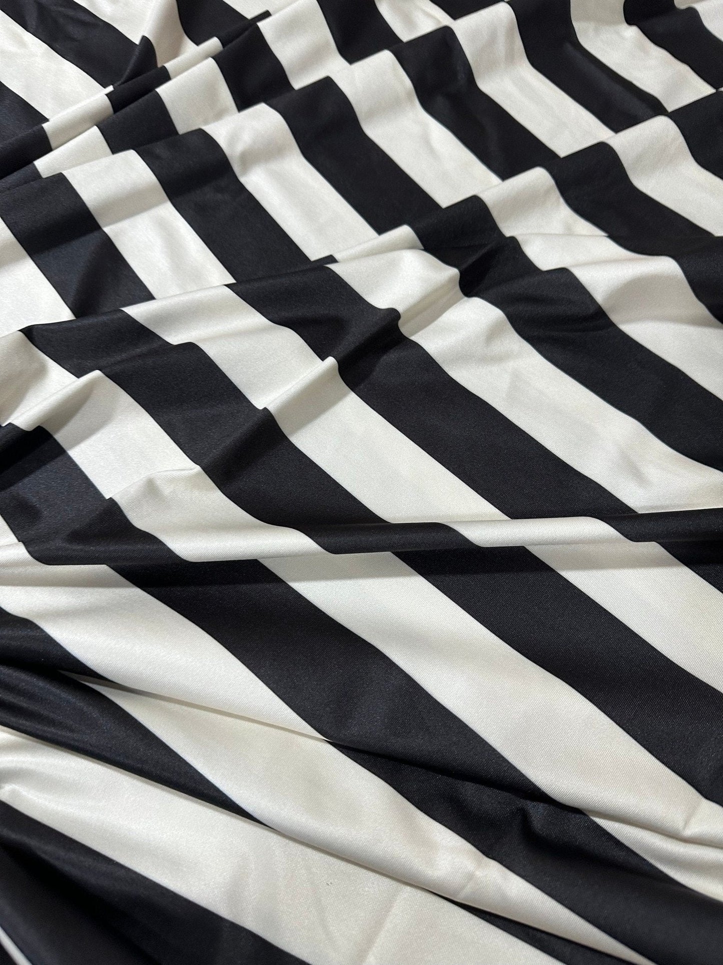 Black and Off-White Striped Fabric
