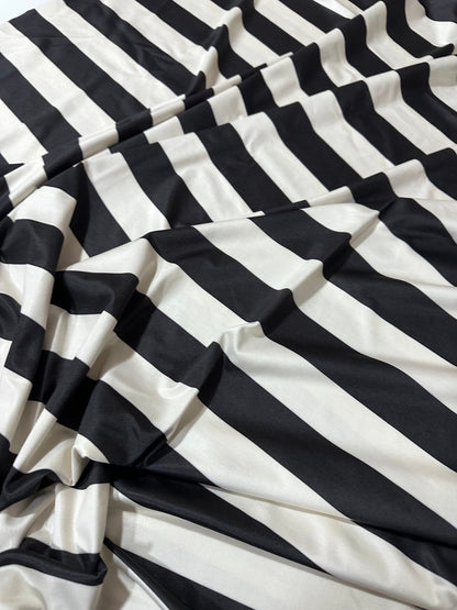 Black and Off-White Striped Fabric