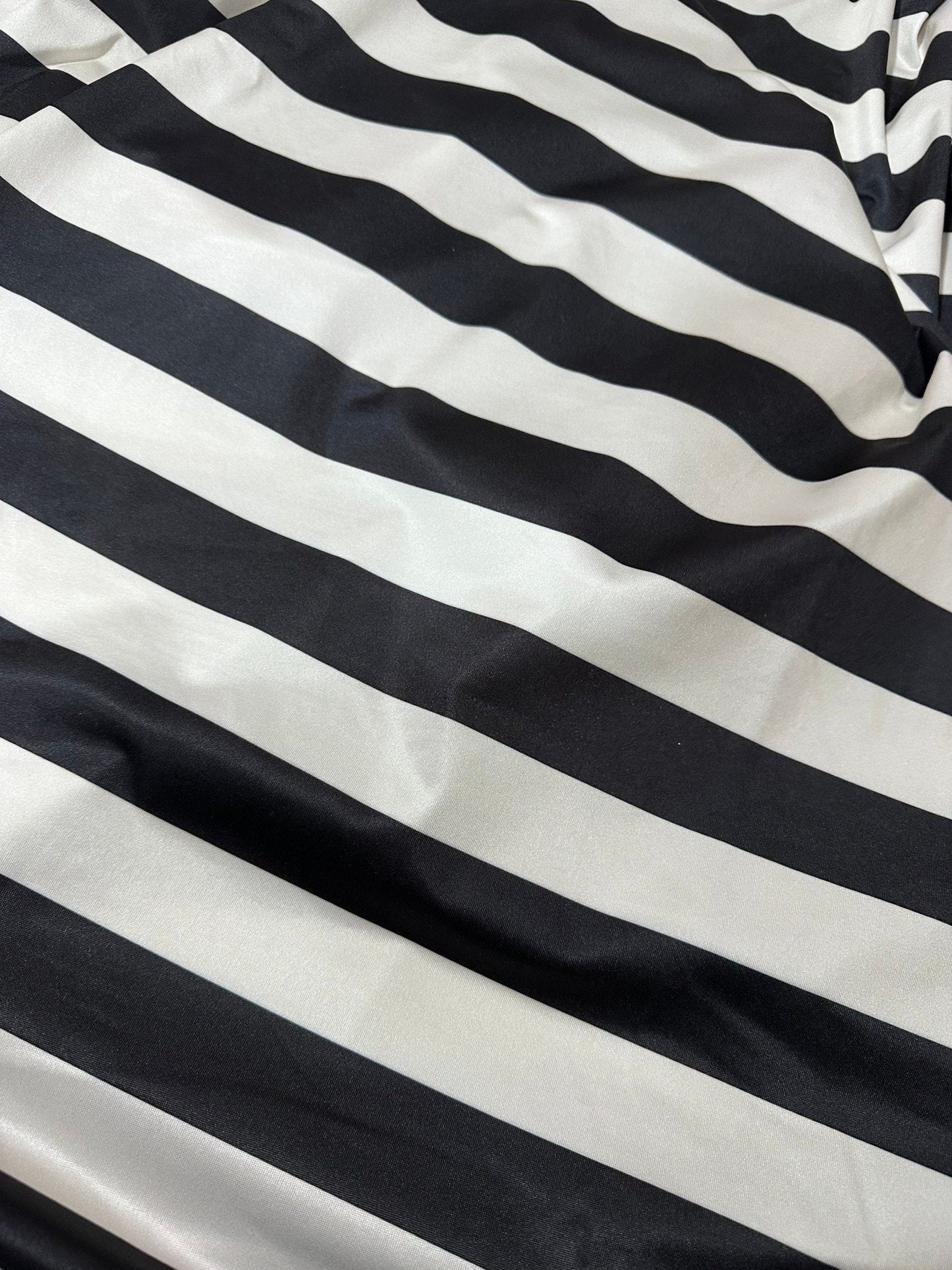 Black and Off-White Striped Fabric