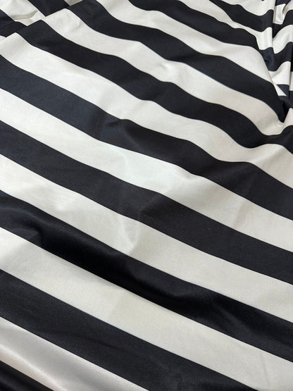 Black and Off-White Striped Fabric