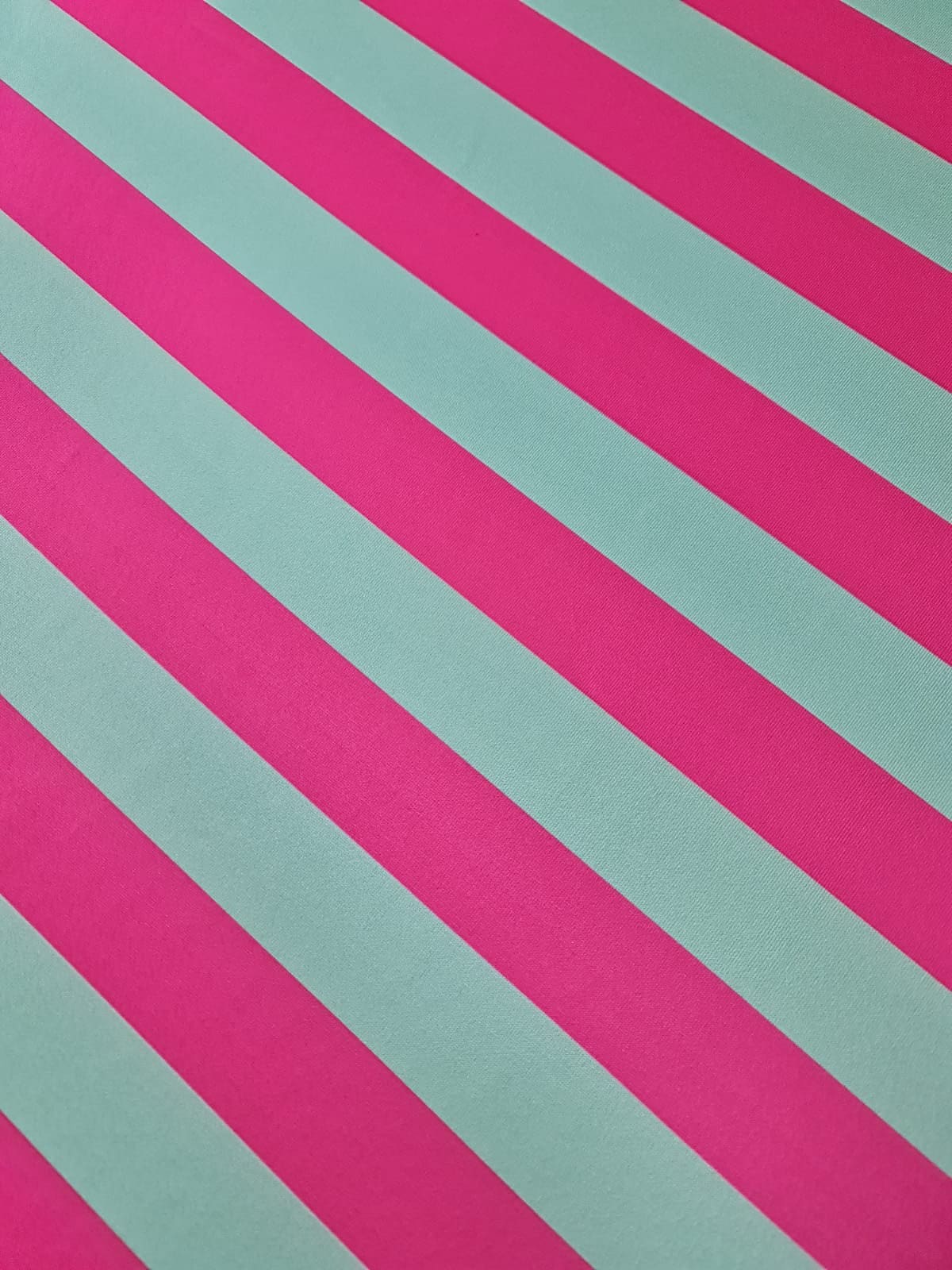 Mint Green and Pink Striped Fabric