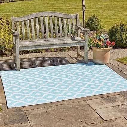 Easy Clean Decorative Neptune Cool Grey Garden Mat