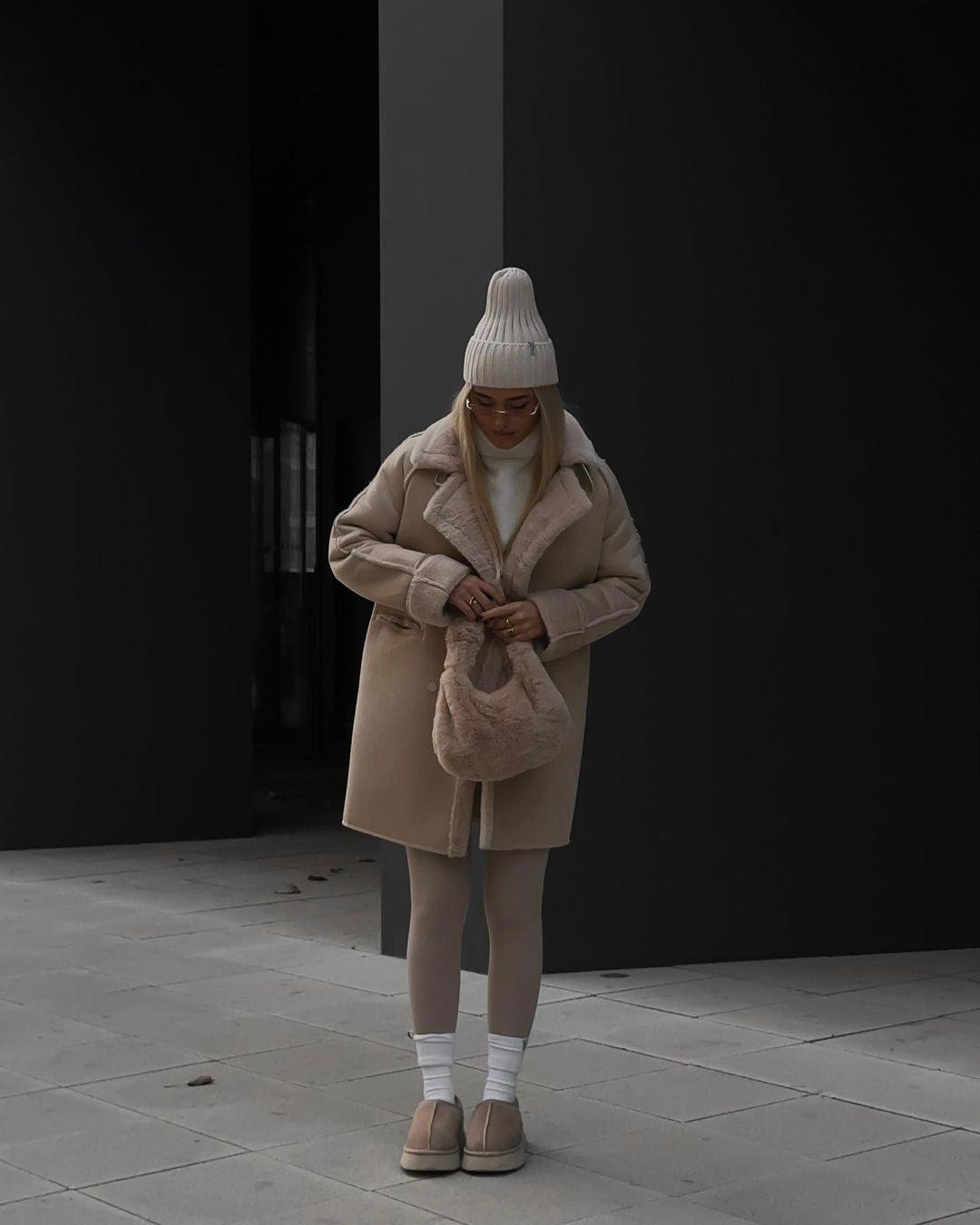 Suede Coat Suit Collar Long Cardigan