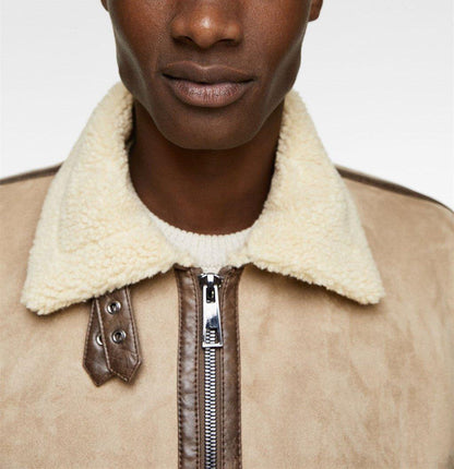 Suede Lapel Jacket – Soft Winter Coat with Casual Elegance in Solid Colors