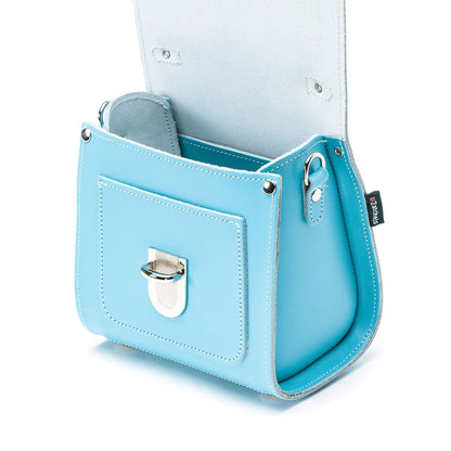 Handmade Leather Sugarcube Handbag - Pastel Baby Blue