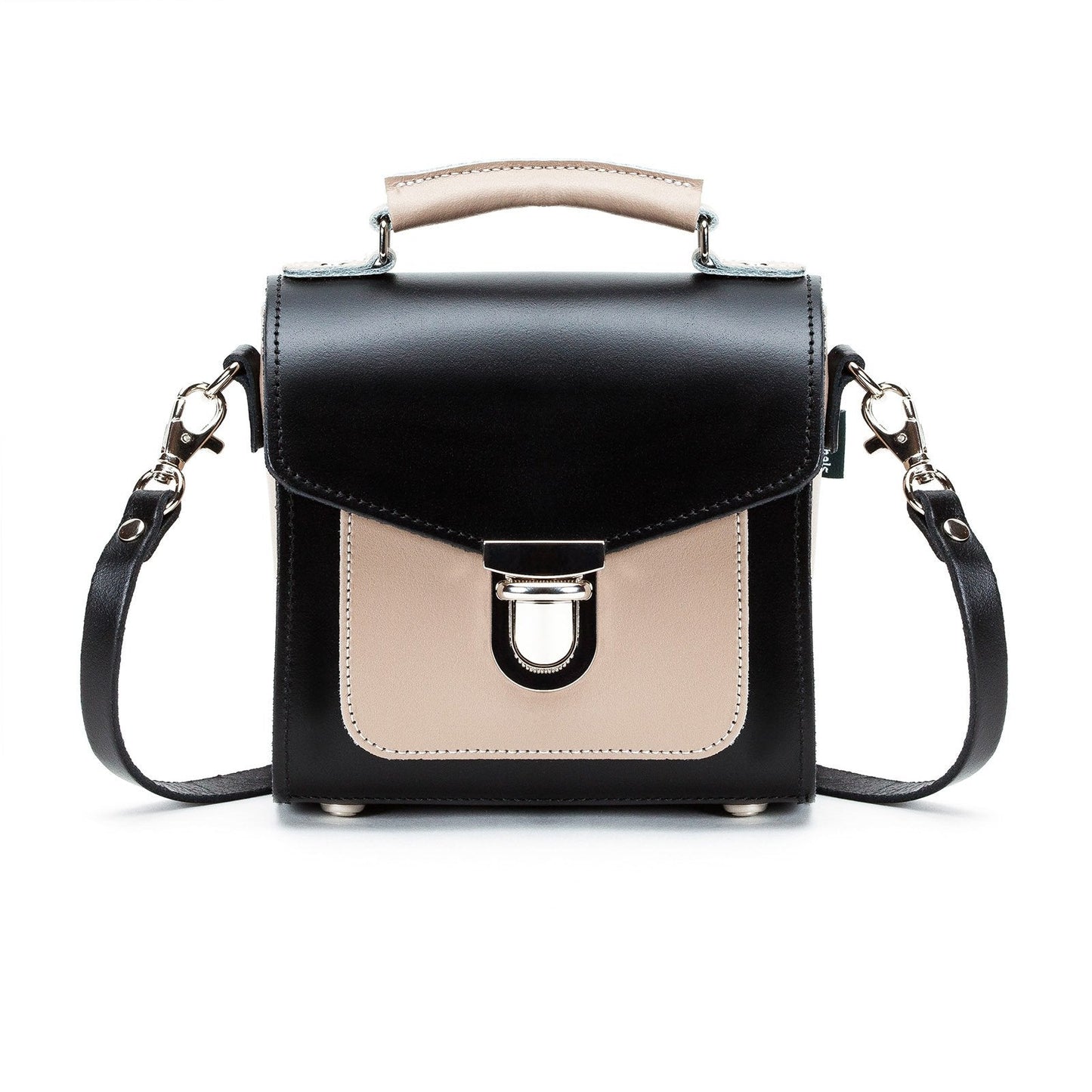 Handmade Leather Sugarcube Handbag - Cafe Noir