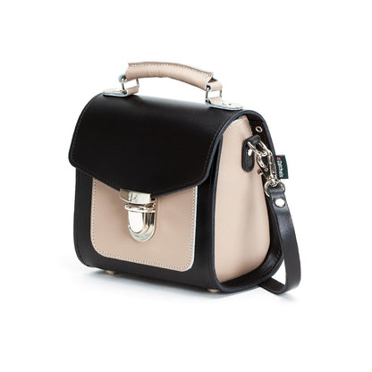 Handmade Leather Sugarcube Handbag - Cafe Noir