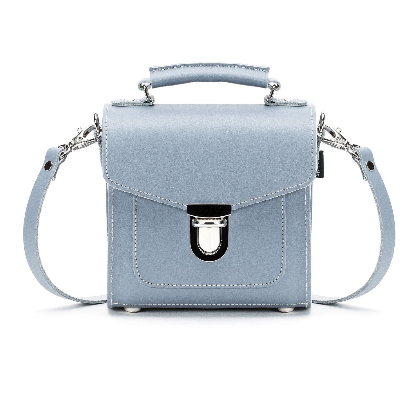 Handmade Leather Sugarcube Handbag - Lilac Grey