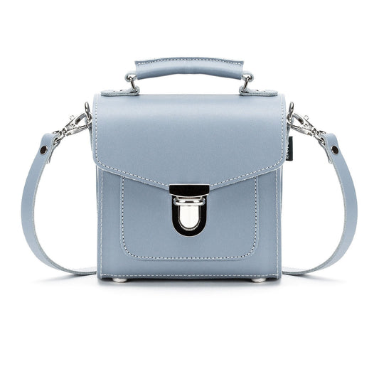Handmade Leather Sugarcube Handbag - Lilac Grey
