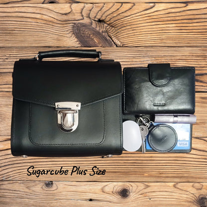 Handmade Leather Sugarcube Handbag - Zebra