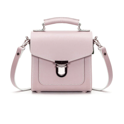 Handmade Leather Sugarcube Handbag - Rose Quartz