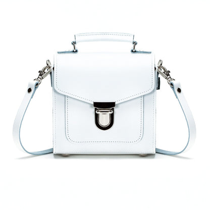 Handmade Leather Sugarcube Handbag - White