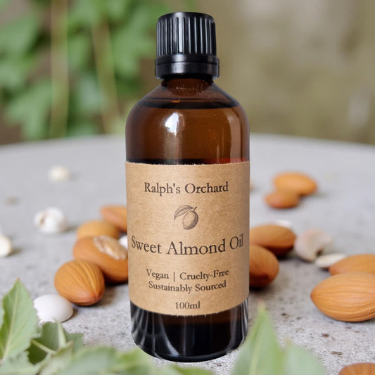 Sweet Almond Carrier Oil | Cold-Pressed Vegan 100 ml Amber Bottle