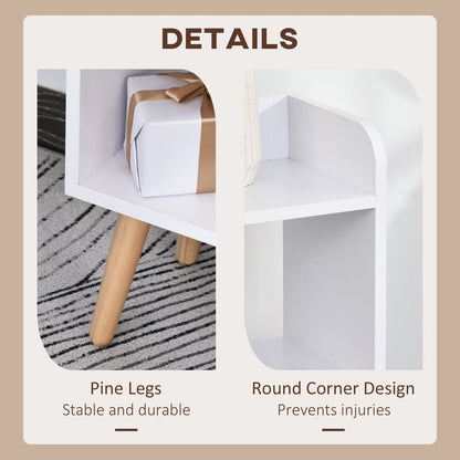 Multi-Shelf Modern Bookcase Freestanding Storage w/ Cabinet 6 Shelves Wood Legs Home Office Display Furniture Stylish White