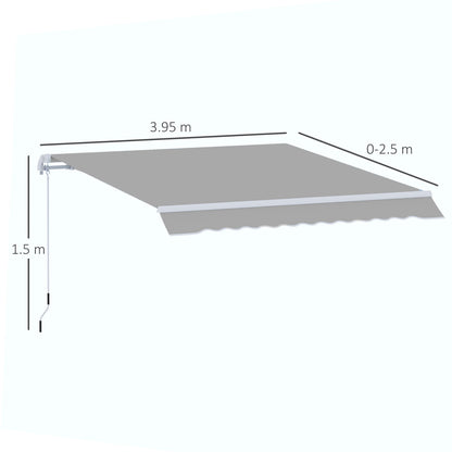 Garden Patio Manual Awning Canopy Sun Shade Shelter Retractable 4 Size 5 Colour